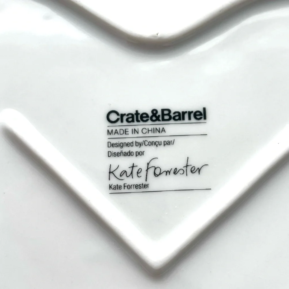 CRATE & BARREL KATE FORRESTER “I CHOOSE YOU” Ceramic Heart Plate VALENTINES DAY
